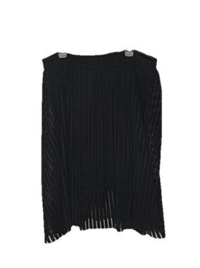 Torrid Black Pleated Skirt Size 18 Knit Lined Zip Back Raw Hem
